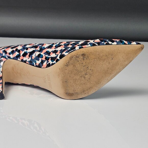 Nine West Flax Patent Pointed Toe Pumps Blue Pink Black - Picture 16 of 16